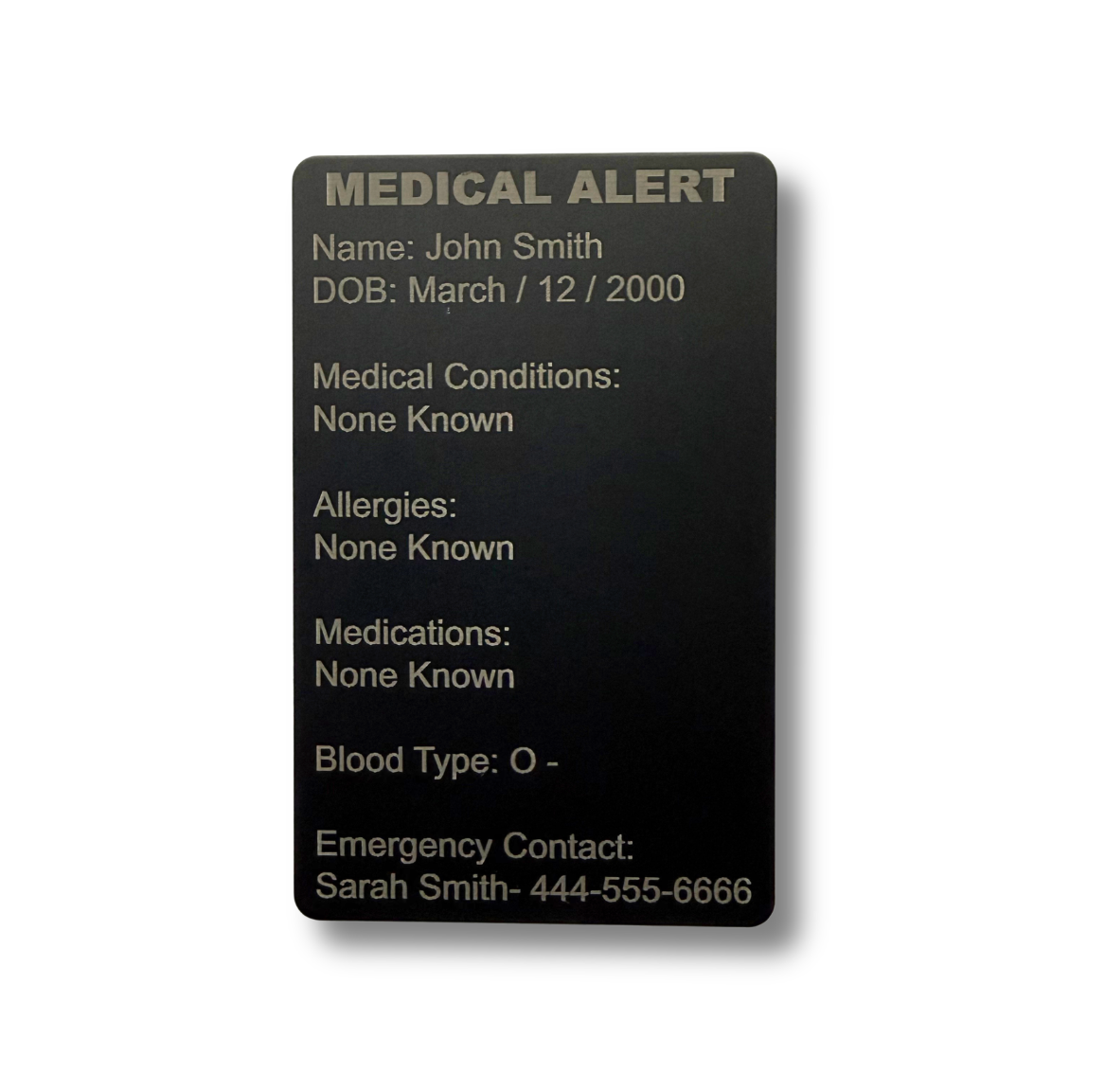 MIC Emergency Card
